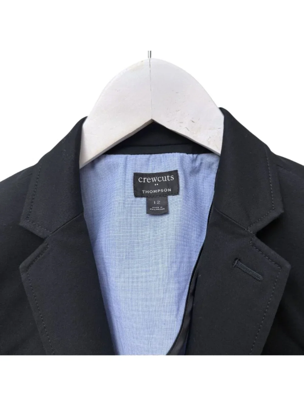 CREWCUTS Thompson Blazer Boys 12 Black Cotton Suit Jacket Formal School